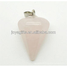 6 Side Cone Forma Rose Colgante de cuarzo colgante de piedra semi preciosa